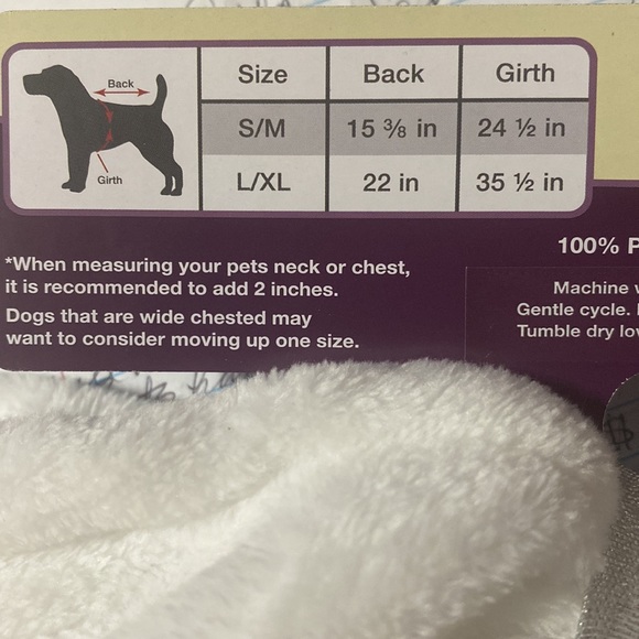 NWOT Heart to Tail Pet Bathrobe; size: L/XL - Picture 5 of 5